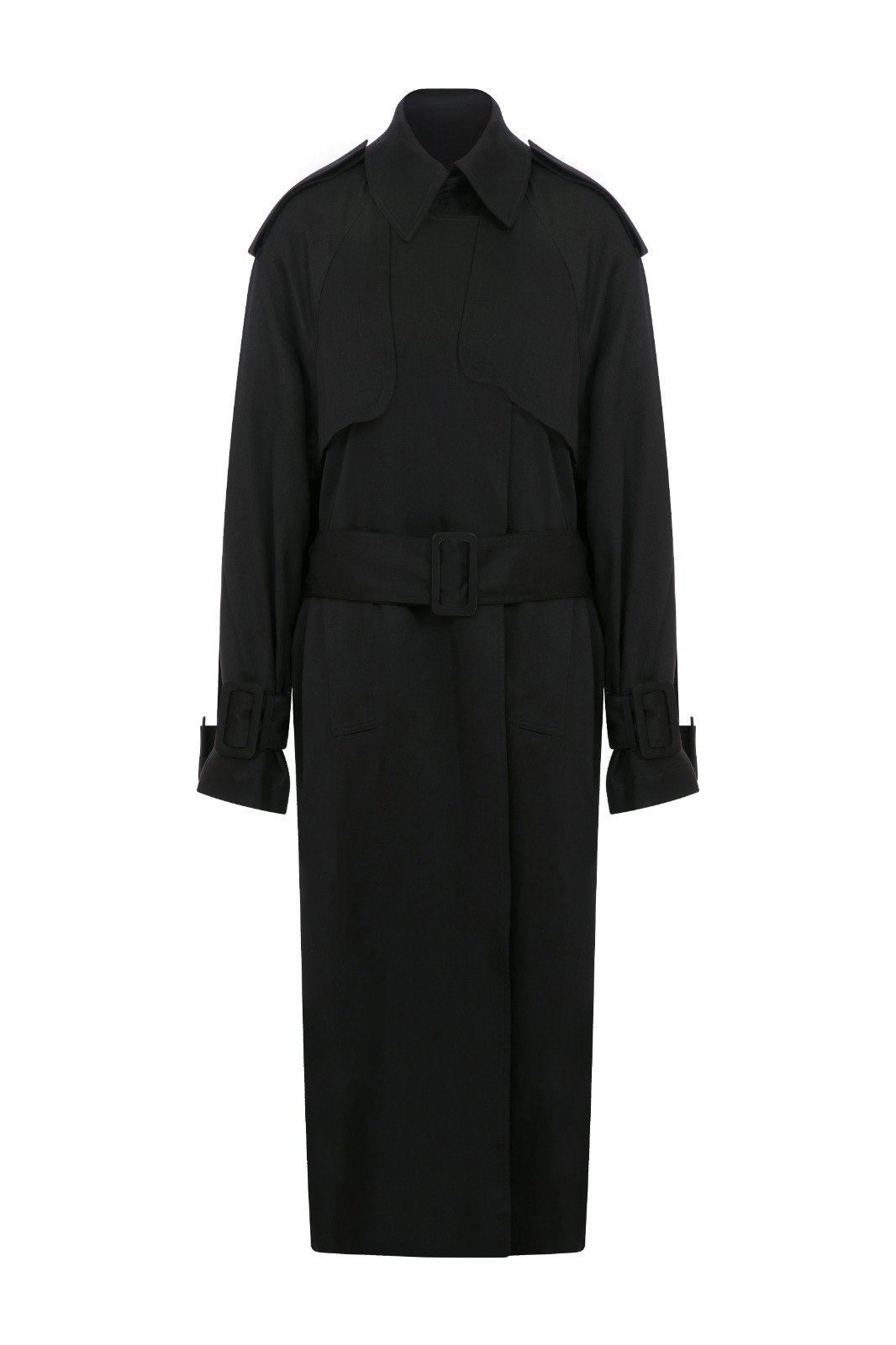 IRISA Tencel Black Trench Coat